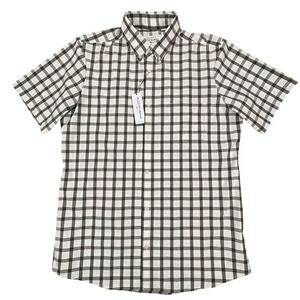 Mizzen+Main Leeward Button Down Shirt Mens XLT Gray White Check Short Sleeve NWT